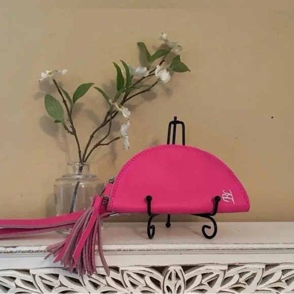 Black Label Other - BL BRAND ~ Girls neon pink wristlet neoprene with tassel and zipper